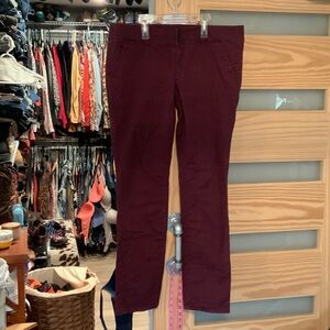 Women's Stretch Straight-Leg Pants in Deep Burgundy